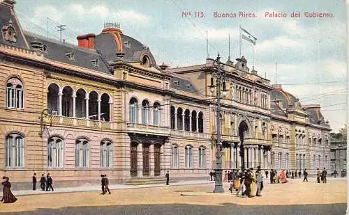 B038 Argentinien Buenos Aires Palacio del Gobierno Palace Vintage Postkarte