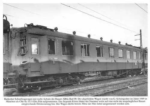 Waggon Badischer Schnellzugwagen AB6ue-Bad 08 in München Zug Postkarte