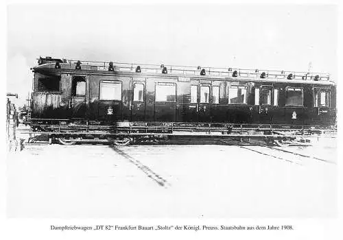 Zug Waggon Dampftriebwagen DT 82 Frankfurt Bauart Stoltz Staatsbahn Postkarte