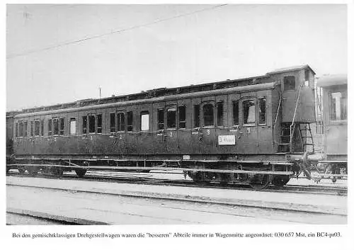 Zug Waggon Drehgestellwagen Wagenmitte BC4-pr03 Vintage Postkarte
