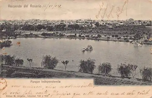 B038 Argentinien 1904 Recuerdo del Rosario Parque Independencia Vintage Postkarte