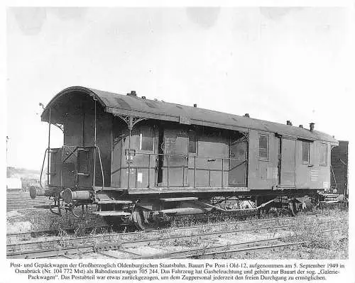 Eisenbahn Staatsbahn Postwagen i Alt-12 in Osnabrück Vintage Postkarte