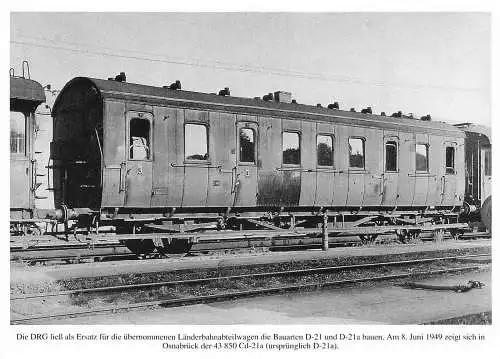 Waggonzug DRG Eisenbahn Landerbahnabteilwagen in Osnabrück Postkarte