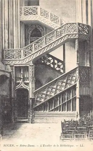 Frankreich 1904 Rouen Notre Dame L'Escalier de Bibliotheque alte Postkarte