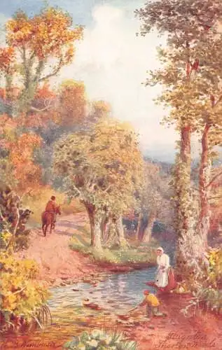 England Shorten Woods Paignton Forest Art Vintage Postkarte