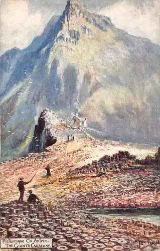 Irland malerische Antrim The Giant Causeway Art von Jotter Vintage Postkarte