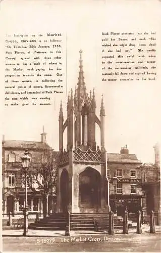 England Market Cross Devizes RPPC Vintage Postkarte