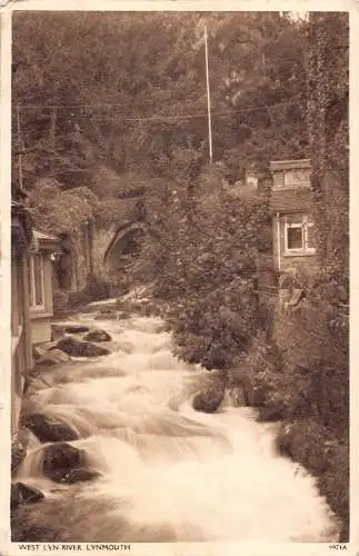 England 1951 West Lyn River Lynmouth Vintage Postkarte