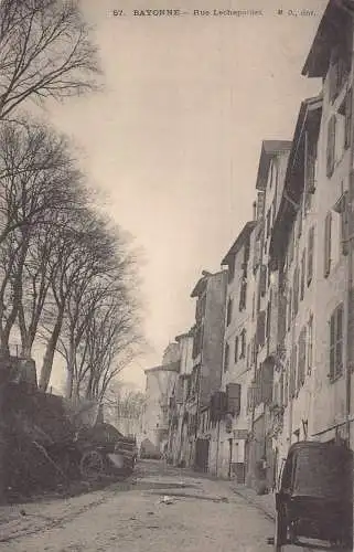 Frankreich Bayonne Rue Lechepaillet Straße Vintage Postkarte