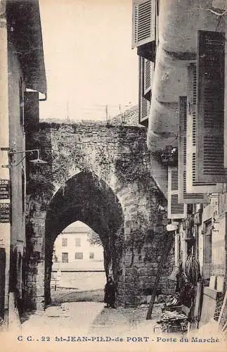 Frankreich St Jean Pied De Port Porte du Marche Tor Vintage Postkarte
