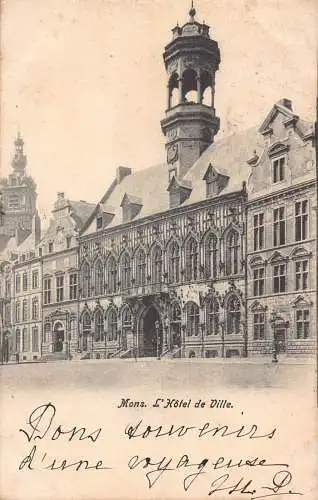 Belgien 1904 Mons L'Hotel de Ville Rathaus alte Postkarte