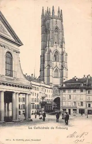 Schweiz 1903 Dom Freiburg Vintage Postkarte