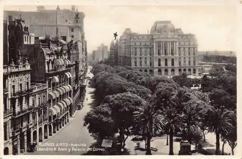 B038 Argentinien Buenos Aires 1932 Avenida Leandro Post Office RPPC Postkarte