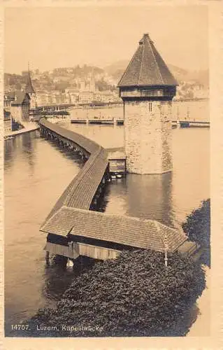 Schweiz Luzern Kapellbrücke Vintage Postkarte