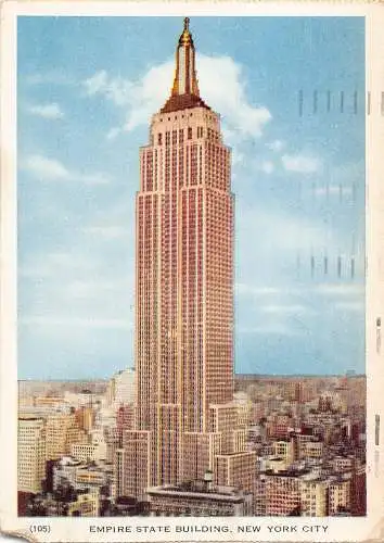 USA 1952 New York City Empire State Building Vintage Postkarte