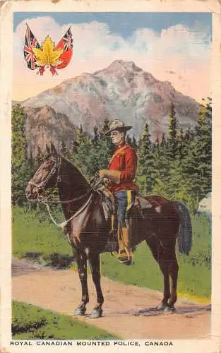 Kanada 1940 Royal Canadian Mounted Police Horse Vintage Postkarte