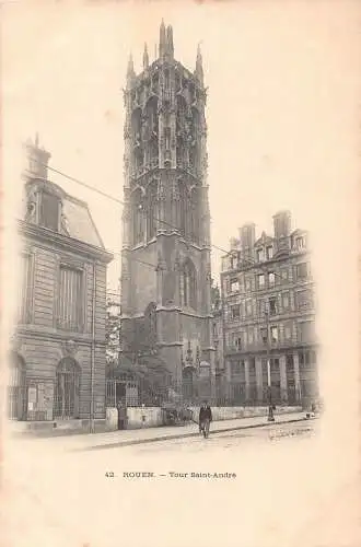 Frankreich Rouen Tour Saint Andre Turm Vintage Postkarte