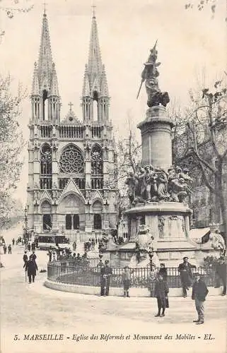 Frankreich Marseille Eglise des Reformes et Monument des Mobiles Vintage Postkarte
