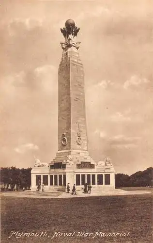 England Plymouth Naval War Memorial Vintage Postkarte