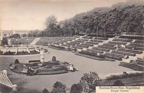 B035 Argentinien Buenos Aires Parque Lezama Park Vintage Postkarte