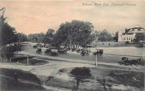 B035 Argentinien 1923 Buenos Aires Palermo Autos Oldtimer Postkarte