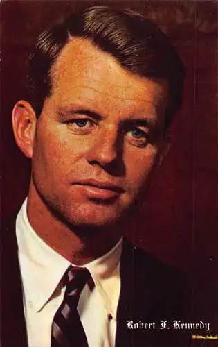 B041 US Politiker Robert F Kennedy Portrait Vintage Postkarte
