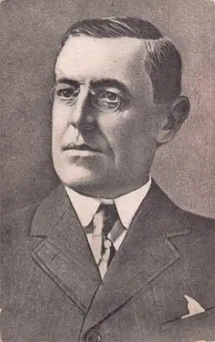 B041 Politiker Präsident Woodrow Wilson Portrait Vintage Postkarte