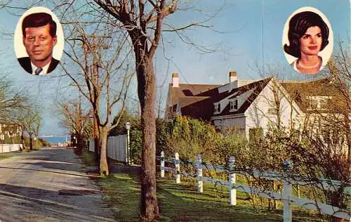 B040 US-Präsident John F Kennedy Sommerhaus Irving Ave Massachusetts Postkarte