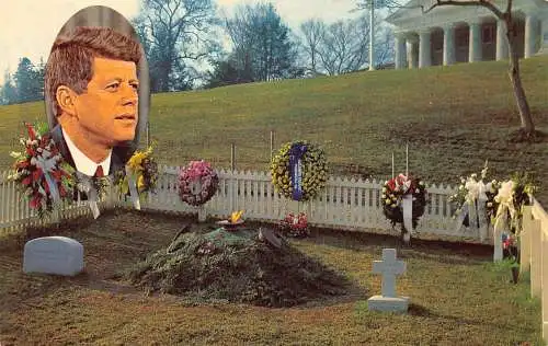 B040 Postkarte US-Präsident John F Kennedy Grave Arlington National Cemetery