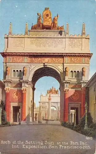 B042 US Int Exposition San Francisco 1915 Bogen der untergehenden Sonne Postkarte