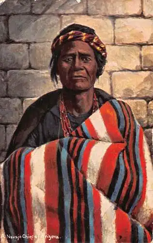 B042 Indianer Navajo Häuptling von Arizona Indianer Ethno Postkarte