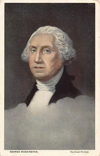 B041 US Politiker Präsident Stuart Portrait George Washington Vintage Postkarte