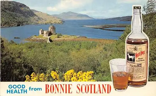 Scotland Good Health fro Bonnie Scotland White Horse Whisky Werbepostkarte