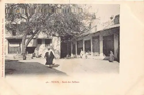 Tunesien Tunis Souk des Selliers Vintage Postkarte