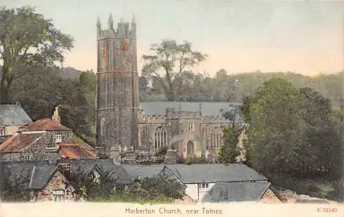 England Harberton Church Near Totnes Vintage Postkarte