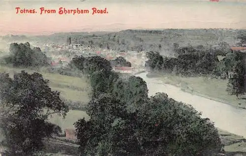 England Totnes From Sharpham Road Vintage Postkarte