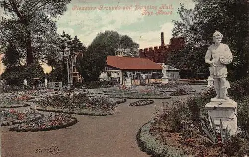 England 1907 Pleasure Grounds and Dancing Hall Rye House Vintage Postkarte