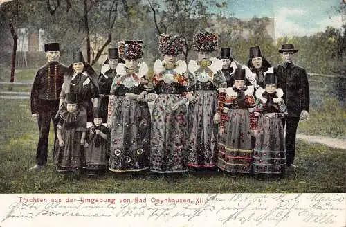 B044 Ethnische Trachten 1908 Umgebung von Bad Oeynhausen Postkarte