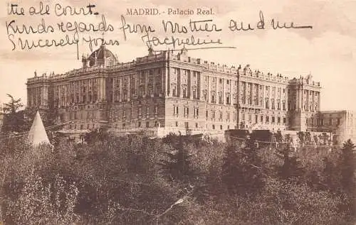 Spanien 1929 Madrid Palacio Real Palace Vintage Postkarte