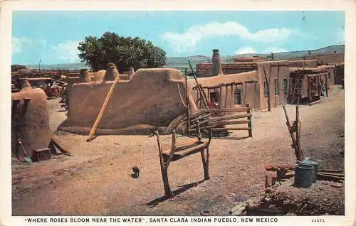 B029 US Santa Clara Indianer Pueblo New Mexico Vintage Postkarte