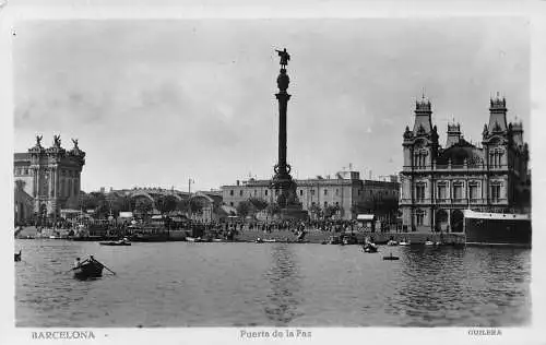 Spanien Barcelona Puerta de la Paz Vintage Postkarte