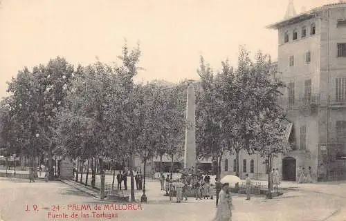 B017 Spanien Palma de Mallorca Fuente de la Tortugas Vintage Postkarte
