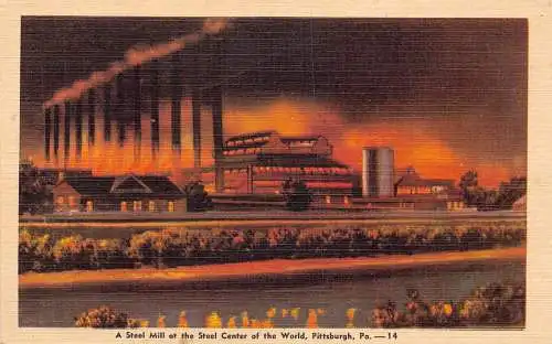 B028 US Pennsylvania Philadelphia Stahlwerk Industrie Vintage Postkarte