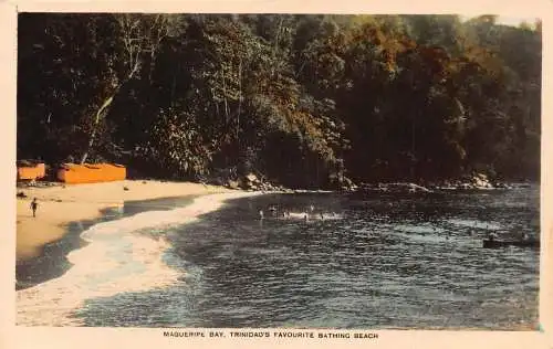 B036 Trinidads Lieblings-Badestrand Maqueripe Bay Vintage Postkarte
