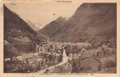 Frankreich 1938 Cauterets Gesamtansicht Mamelon Vert Vintage Postkarte