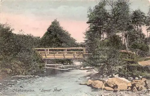 England 1904 Okehampton Lovers' Meet Bridge Vintage Postkarte