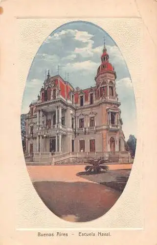B034 Argentinien Buenos Aires Escuela Marine Marine Schule Passepartout Postkarte