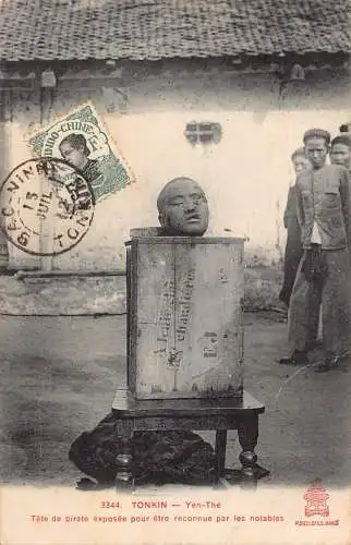 Vietnam Indochina Tonkin 1912 Yen - Der Kopf eines Piraten ausgesetzt alte Postkarte