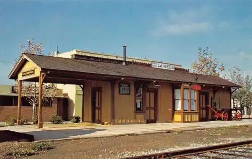 US Californa The La Mesa Depot Train Station Vintage Postkarte