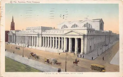 USA 1912 Penn RR Station New York City Bahnhof Vintage Postkarte
